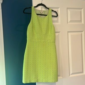 J crew razor back lined neon green/yellow mini dress. Size 4